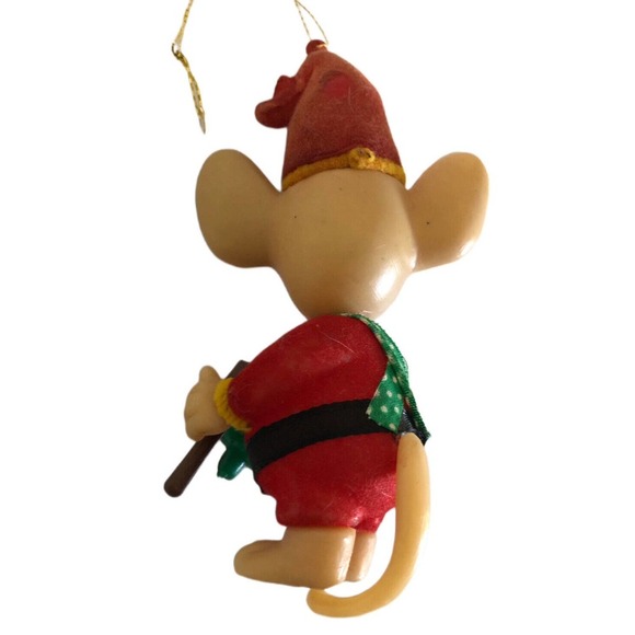 Vintage Jasco Merry Mice Mouse Flocked Christmas Ornament Hong Kong 1979 - Picture 3 of 7